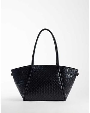 ASOS Weave Belted Tote Bag - Black