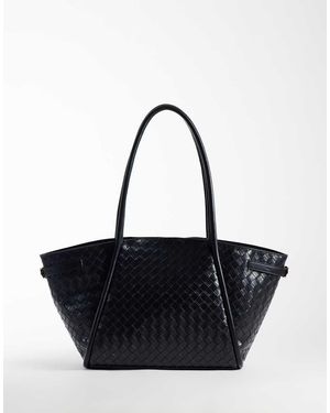 ASOS Borsa Tote Intrecciata Con Cintura Nera - Nero