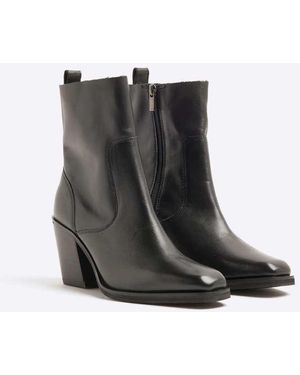 River Island Botas Negras De Estilo Wéstern De - Negro