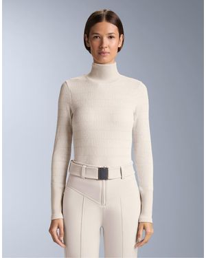 Oysho Geometric Seamless Thermal Base Layer T-shirt - Natural