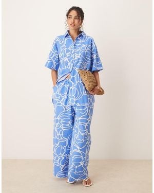 ASOS Wide Leg Trousers Co-ord - Blue