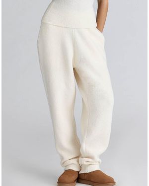 House Of Cb Geena Ivory Wool Boucle Knit Trousers - White