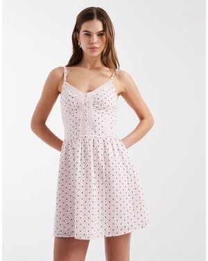 Hollister Strappy Button Front Mini Dress - Pink
