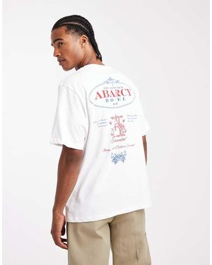 Jack & Jones Oversize T-shirt With Hotel Back Print - White