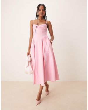 Nia Destene Bustle Detail Camisole Dress - Pink