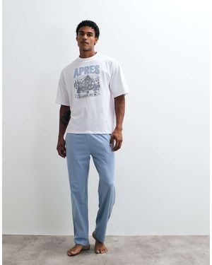ASOS Pyjama Set With Apres Ski Graphic - White