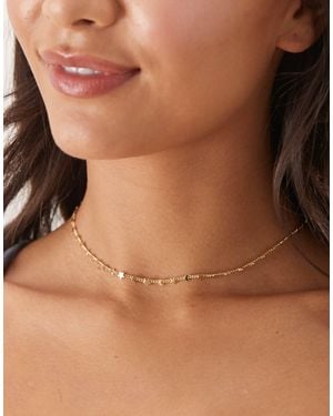 ASOS Necklace With Dainty Moon And Star Detail - Brown