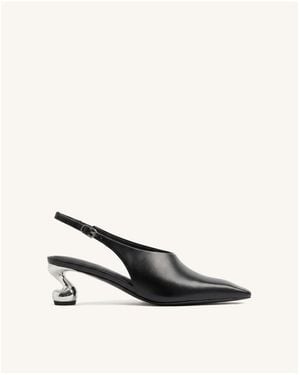JW PEI Hannah Slingback Sculptural Heels - Natural