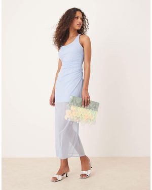 Abercrombie & Fitch Mesh Racerback Maxi Dress - Natural