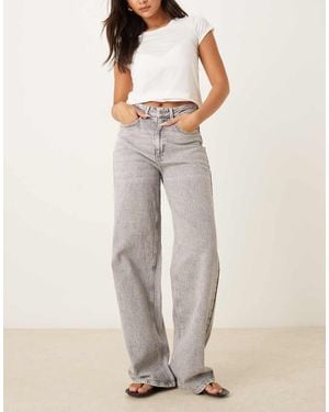 Vila Freya High Waist Wide Leg Jeans - Natural