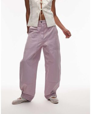 ARKET Workwear Trousers With Triple Stitch Detail - Purple