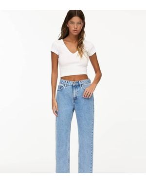 Pull&Bear Petite Basic Mom Jeans - Blue