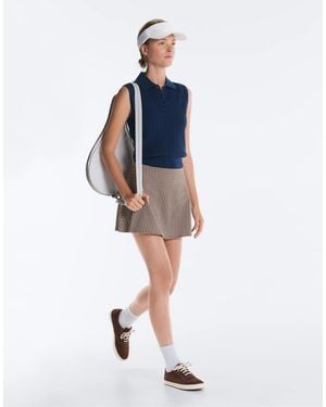 Oysho Comfortlux High-rise Gingham Mini Skirt - Blue