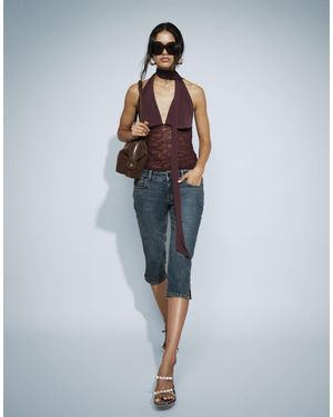 Motel Denim-capri-jeans mit niedrigem bund - Blau