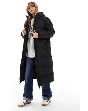 Brave Soul Hooded Maxi Padded Jacket With Detachable Sleeves - Blue