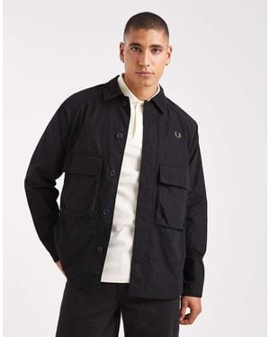 Fred Perry Raglan Utility Overshirt - Black