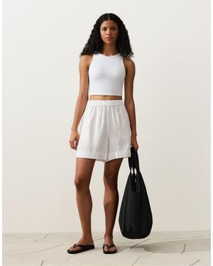 Oysho 100% Linen Shorts - Natural