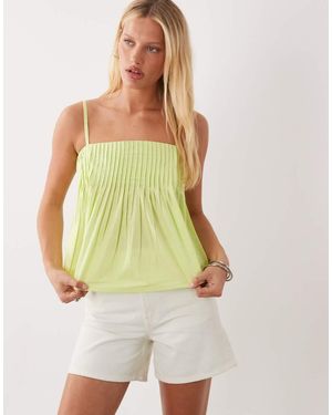 ASOS Pleat Bust Detail Floaty Cami - Yellow