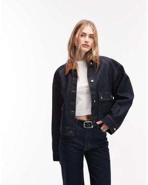 & Other Stories Denim Barn Jacket With Pockets - Blue