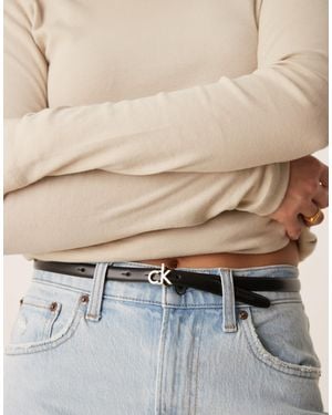 Calvin Klein Skinny Belt - Metallic