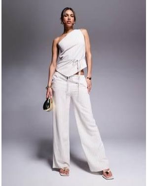 Kaiia Exclusive Linen Look Wide Leg Trouser Co-ord - Purple