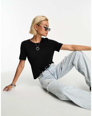 Object Camiseta Negra Con Acabado Premium De - Negro