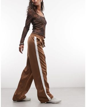 Noisy May Straight Leg Jersey Trouser - Brown