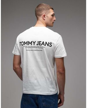 Tommy Hilfiger Klassiek T-Shirt Met Lineaire Print Op De Achterkant - Grijs