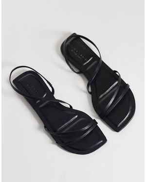 ASOS Fusion Premium Skinny Strap Flat Sandals - Black