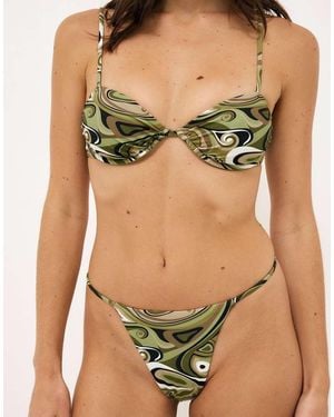 NA-KD X Audrey Afonso Printed Bikini Trousery - Green