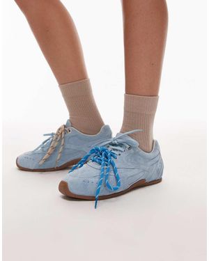 Bronx Zapatillas De Deporte Pastel Con Cordones De Ante Myr-Aa De - Azul