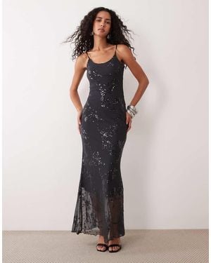 Pieces Vestito Lungo - Grigio