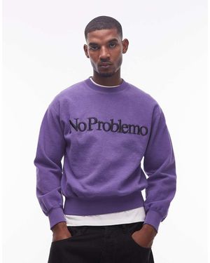 No Problemo Sudadera Con Logo E Interior Afelpado De Algodón De -Morado