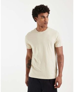Blend Cotton-rich Regular Fit Logo T-shirt - Natural