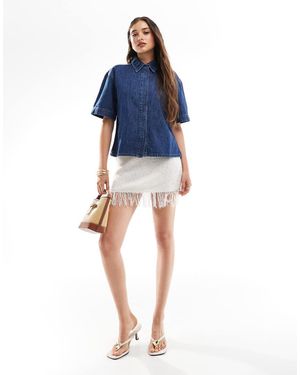 French Connection Camisa Vaquera Finley De - Azul