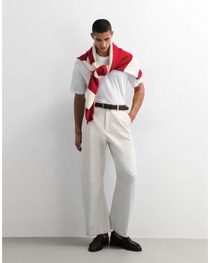 ASOS Smart Corduroy Barrel Leg Trousers - White