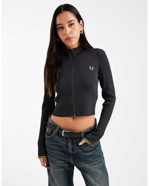 Fred Perry Zip Through Jumper - Black