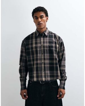 Weekday Long Sleeve Boxy Fit Shirt - Grey