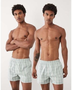 ASOS 2 Pack Woven Boxers - Green