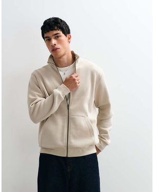 Jack & Jones Felpa Con Zip E Collo Alto - Neutro