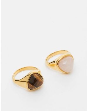 ASOS – 2er-pack ringe aus edelstahl - Natur
