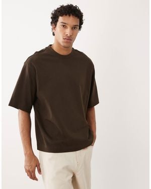 SELECTED Heavyweight 220gsm Oversized T-shirt - Brown