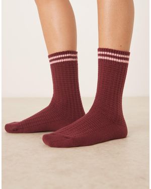ASOS Super Soft Waffle Rib Socks - Red