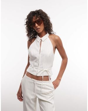 Collusion Halterneck Waistcoat - White
