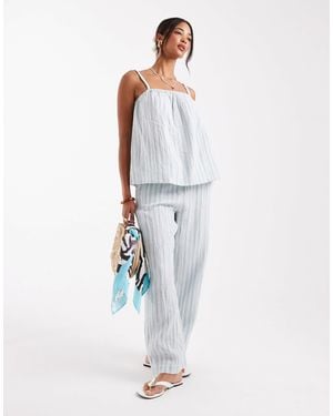 Vero Moda Mix And Match Cotton Trouser Co-Ord - White