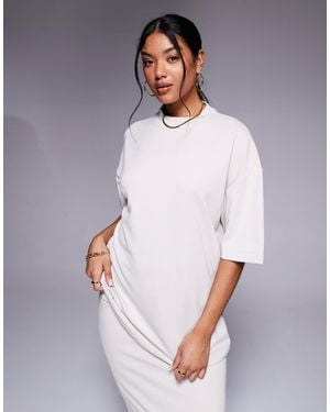 River Island Clean Oversized T-shirt - Gray