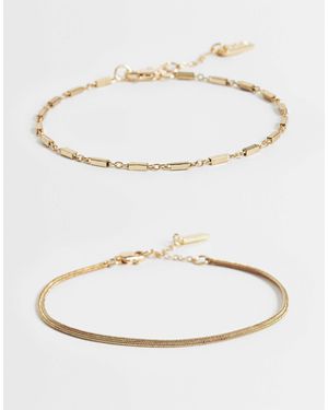 ASOS 2 Pack Chain Bracelet - Natural