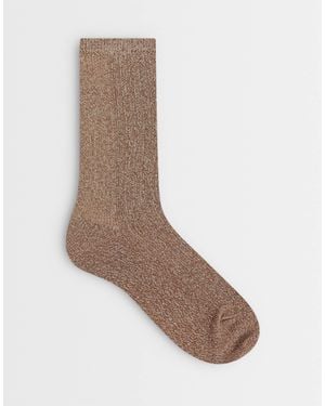 TOPSHOP Glitter Socks - Brown