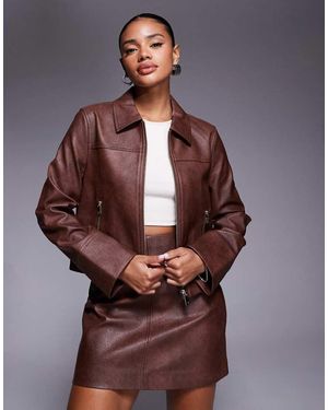 Forever New Pu Jacket Co-ord - Purple