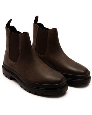OFF THE HOOK Harrison Slip On Chelsea Leather Boots - Black